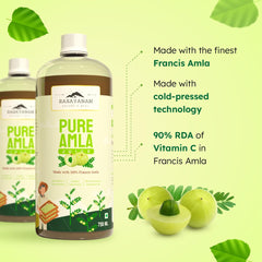 Rasayanam Pure Amla Juice Healthy Hair & Skin Immunity Booster Vitamin C Natural & 100% Pure, Made With Cold Pressed Francis Amla | 750ml 1.6lbs