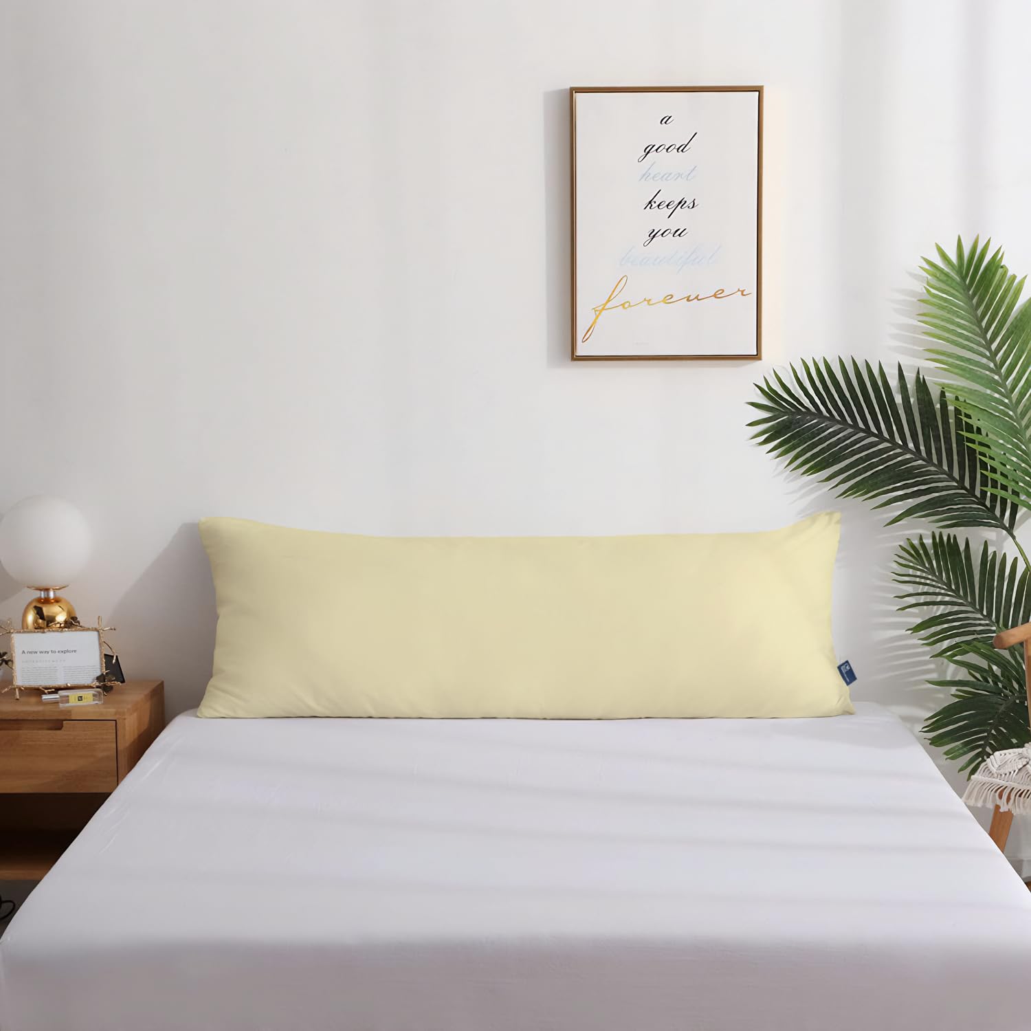 Soft Microfiber Hug Pillow For Sleeping, Full Body Pillow, Cream - 18 X 54 Inch | Long Pillow For Bed, Pregnancy Soft Pillow For Sleeping, Large Pillow, Neck Support, Multipurpose Use