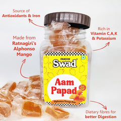 Panjon Swad Aam Papad Candy 800gm, (400gm *2) | Sweet Mango Flavor Treats) | Jar Pack