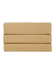 Eco Sense Basket Weave 100% Cotton Luxuriosly Bath Towels 1050 Gsm | Soft, Super Absorbent, Large Size Quick Dry Bath Towel - Sandal (Pack Of 3)