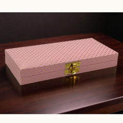 Decorative Shagun Cash Gift Box For Money Gaddi, Jewellery, Gifting Sagan Wedding Occasion, Dot Pattern, Leatherette Finish Rectangle Shape, Colour - Baby Pink