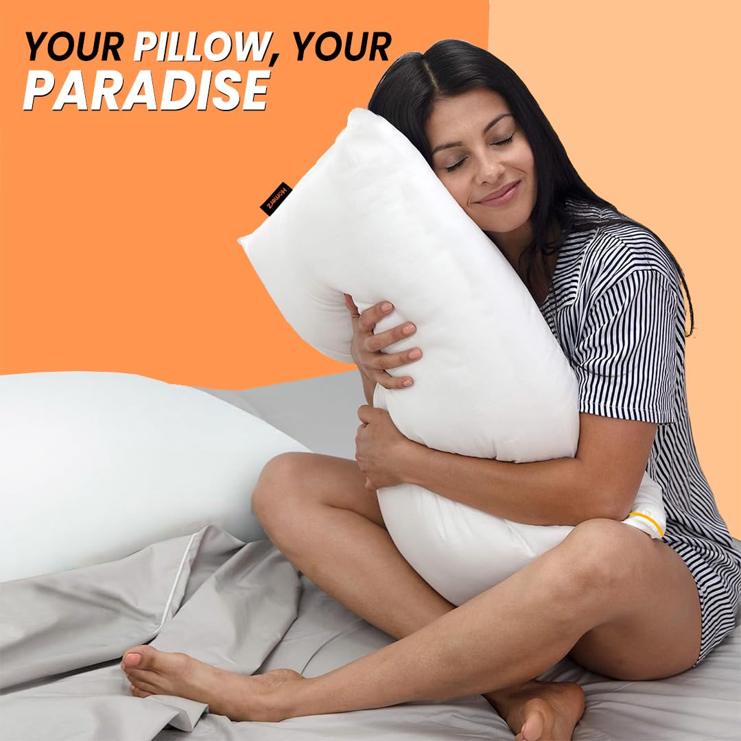 Microfiber Premium Pack Cloud Pillow - 16 X 24 Inch Size, Vacuum Pack | White Pillow, Washable, Bed Pillow, For Adjustable Pillow - Pack Of 2