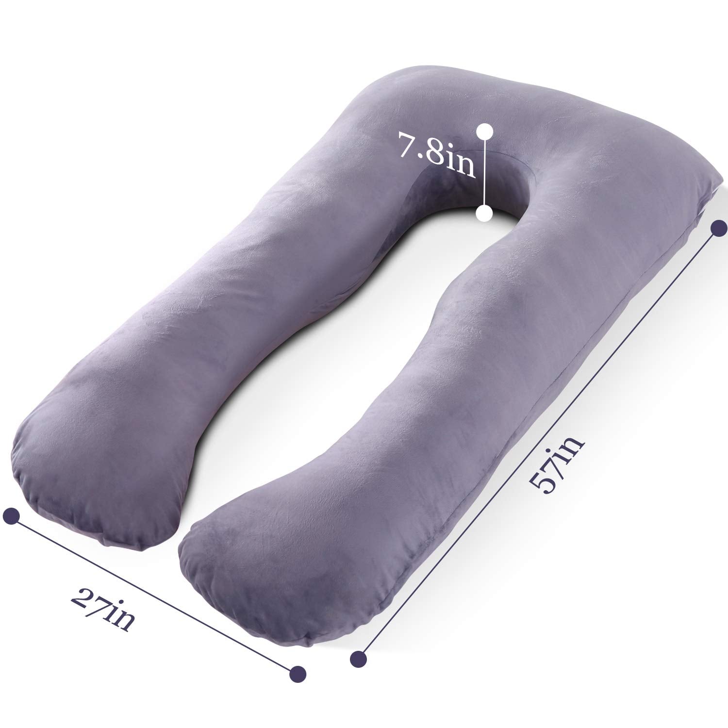U Shaped Full Body Pillow, Maternity Pillow For Pregnant Women - 55 Inches | Pregnancy Pillow, Support Head, Back, Shoulder, Hips, Legs & Belly | Washable Cotton Cover, Comfortable Pillow