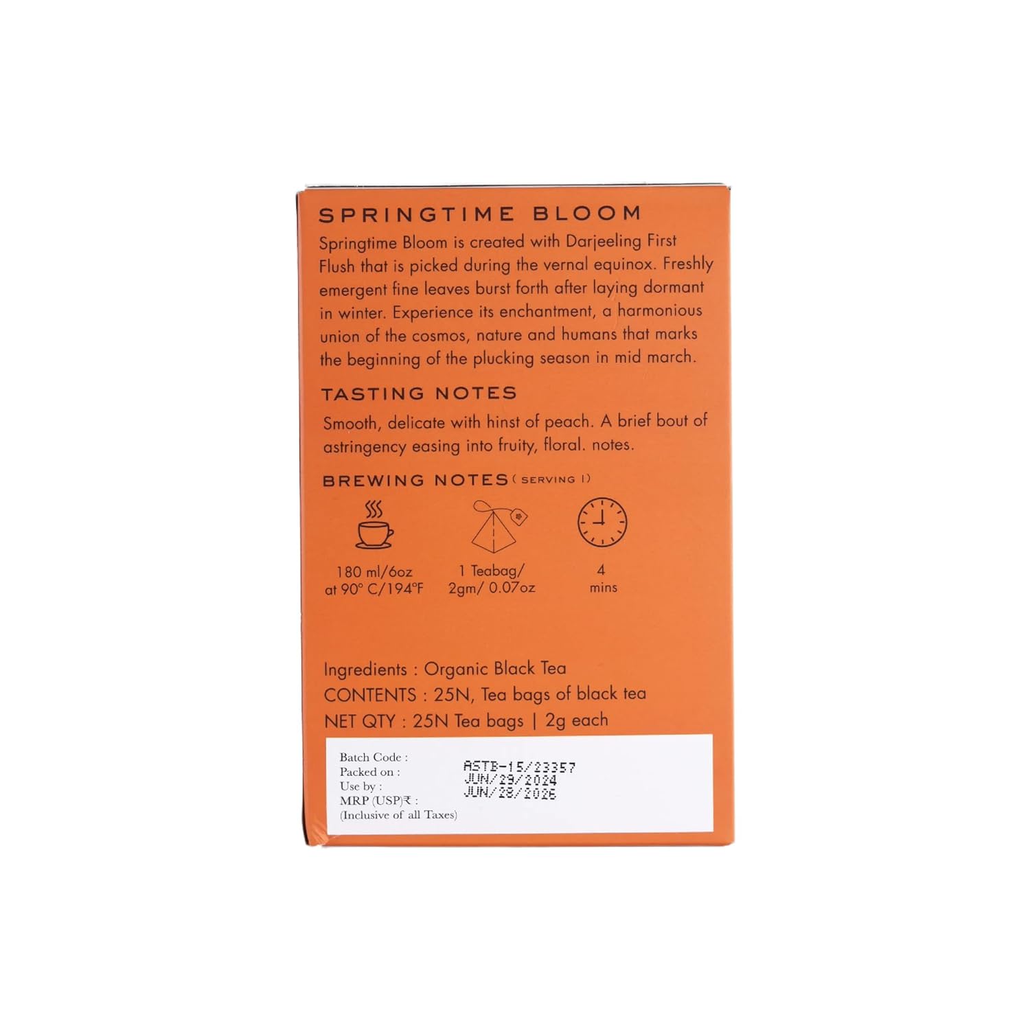 Makaibari Spring Time Bloom First Flush Black Tea - 50gm, 1.7 Ounce, 25 Tea Bags | Darjeeling Loose Leaf Black Tea - USDA Organic Certified Tea | Medium Caffeine - Tea Treasures