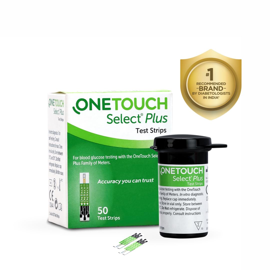 OneTouch Select Plus Test Strips - Pack of 10 Strips | Blood Sugar Test Machine Testing Strips | Global Iconic Brand | For use with OneTouch Select Plus Simple Glucometer