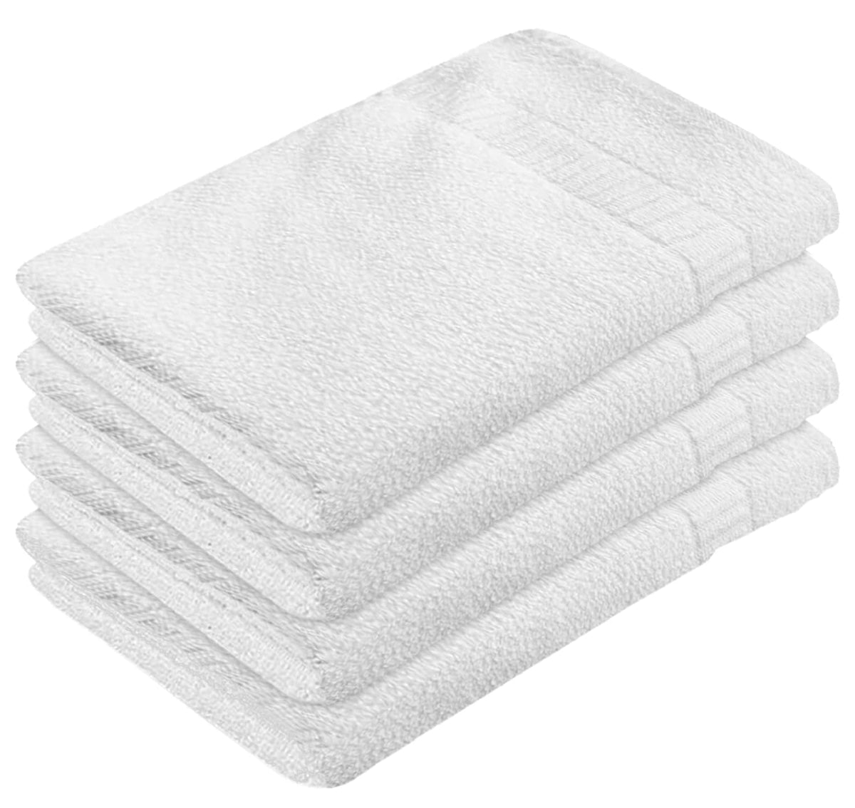 Kuber Industries Heart Home Medium Size Cotton Face Towel 200 Gsm - Pack Of 4 (White)