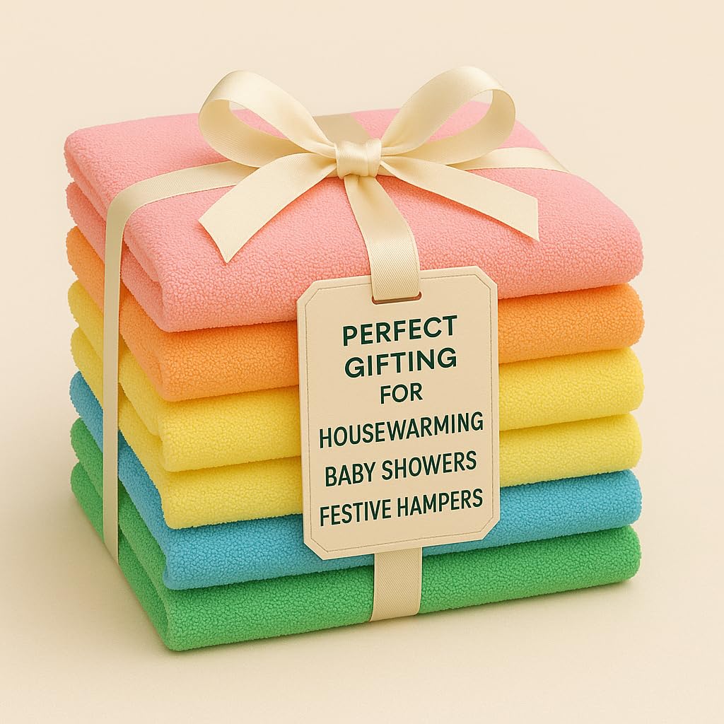 Weavers Villa Cotton Plain Soft Face/Hand Towel 900 Gsm (Multicolour) - Set Of 6