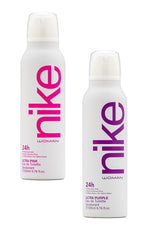 Nike Ultra Pink & Ultra Purple Woman EDT Deodorant Spray 400ml 13.5 Fl.oz. Pack Of 2 | Perfect For Use Nights Partywear