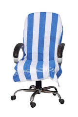 Vvip Home 100% Cotton Luxary Office Chair Towel 550 Gsm (Blue Line)