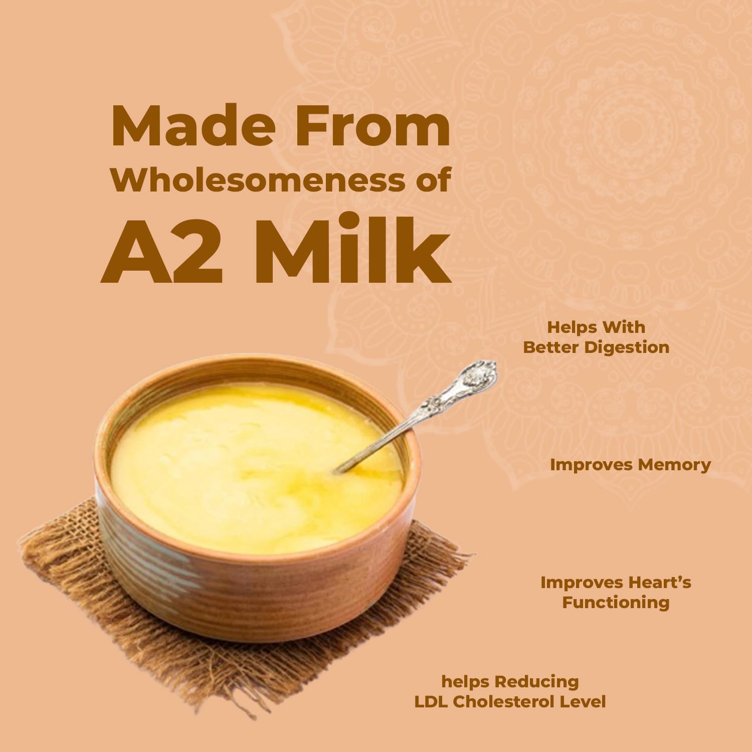 100% Natural Cow Ghee A2 Bilona Gir Cow Desi Ghee By Gir Amritphal | Good Source Of Healthy Desi Cow Ghee Perfect For Enhances Brain Function | 3 Litre (1 Litr * 3) 101.4 Ounce | Jar Pack