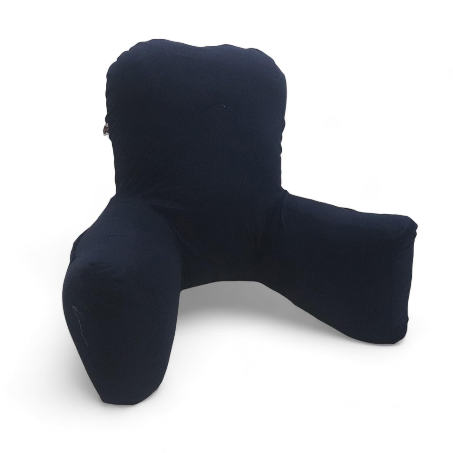 Backrest & Reading Pillow, Bed Support Pillow With High Armrests, Navy Blue - X Large Size | 100% Cotton Removable Cover | For Back & Shoulder Support, Comfortable Pillow - Pack Of 1