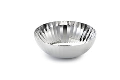 Silver Stainless Steel Katori Set Of 6 - Ribbed Pattern | Luxury Gift Collection, Mirror Finish - Premium Dahi Bhalla Bowls Wati | Serveware, Dinnerware & Tableware - Rhythm Garden Series