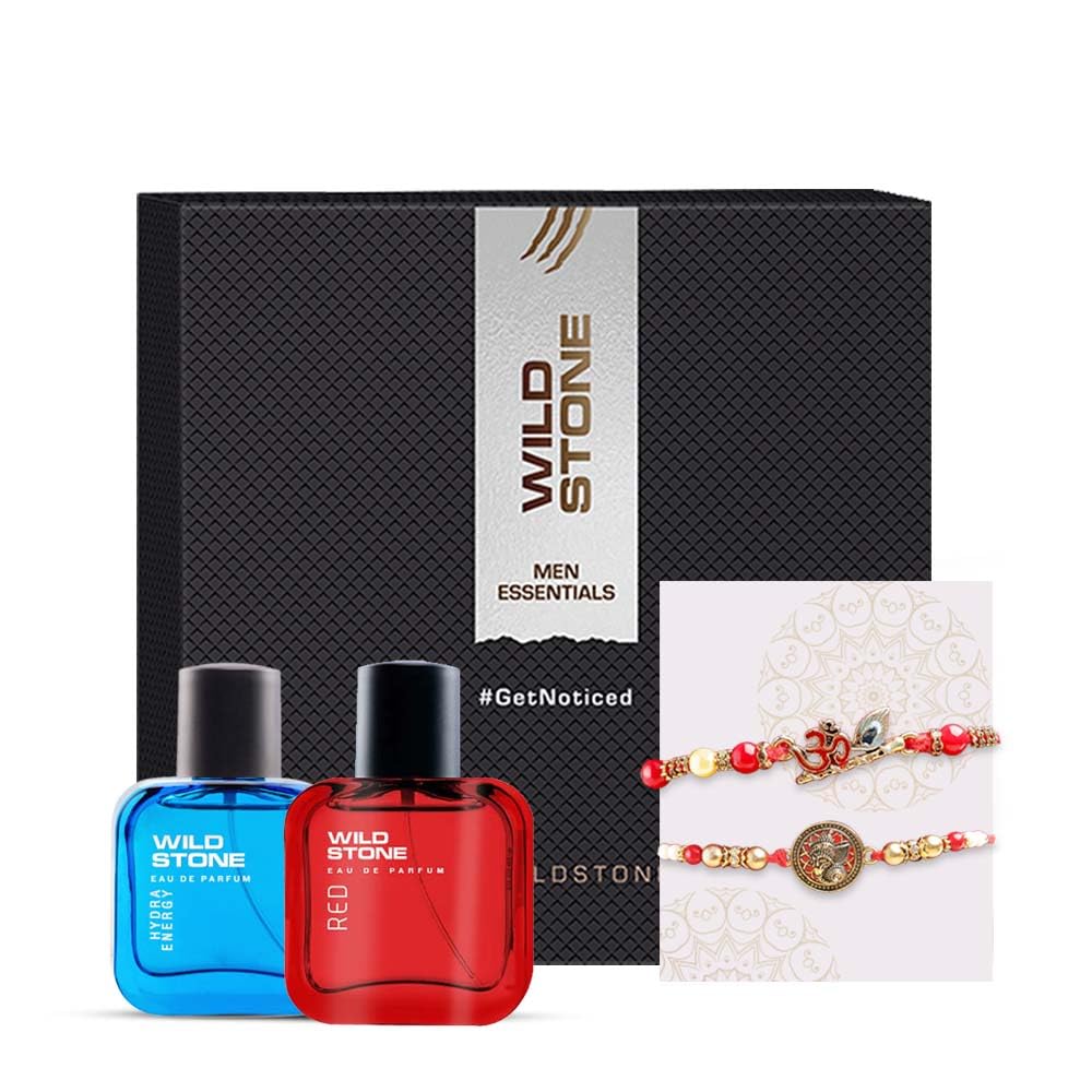 Wild Stone Hydra Energy & Red Eau De Perfume With Rakhi 60ml 2.0 Fl.oz. Pack Of 2 | Perfect Gift Hamper For Brother