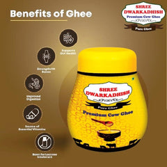Premium Desi Cow Ghee By Shree Dwarkadhish | Rich In Nutrients & Healthy Desi Cow Ghee Good For Baking | (1 Litr) 33.8 Ounce | Jar Pack