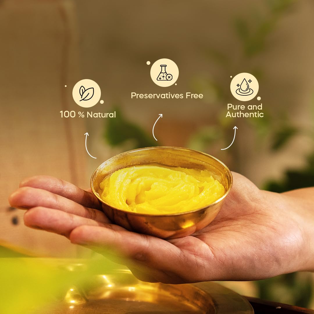 Organic Cow Ghee Original By Himalayan Natives | Highly Nutritious Helps Keep Your Boost Immunity & Energy Desi Cow Ghee | (500ml) 16.9 Ounce | Jar Pack