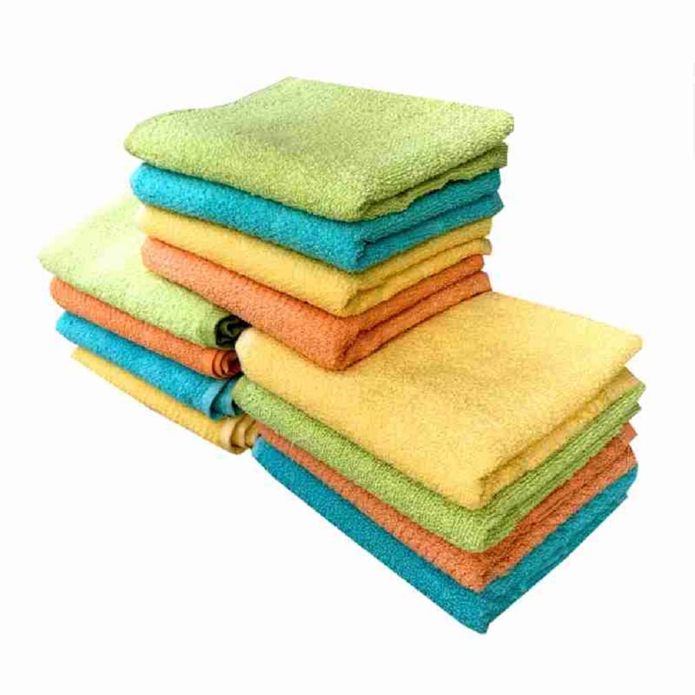 N G Products 100% Cotton Soft & Super Absorbent, Antibacterial Hand Towel 1300 Gsm (Multicolor)- Pack Of 12