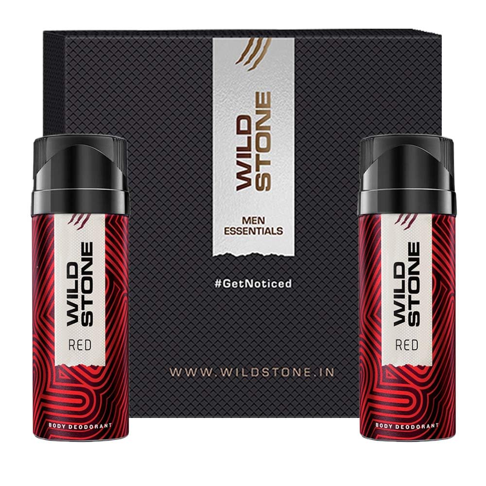 Wild Stone Red Body Deodorant 300ml 10.1 Fl.oz. Pack Of 2 | Perfect Gift Set For Husband | Long Lasting Fragrance