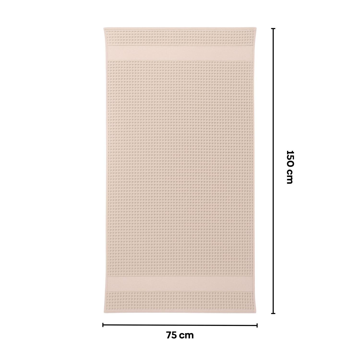 Haus & Kinder Maple Waffle Bath Towel 220 Gsm | Honeycomb Large Size Bathing Towels 100% Cotton Towel For Men & Women (Solid Beige)