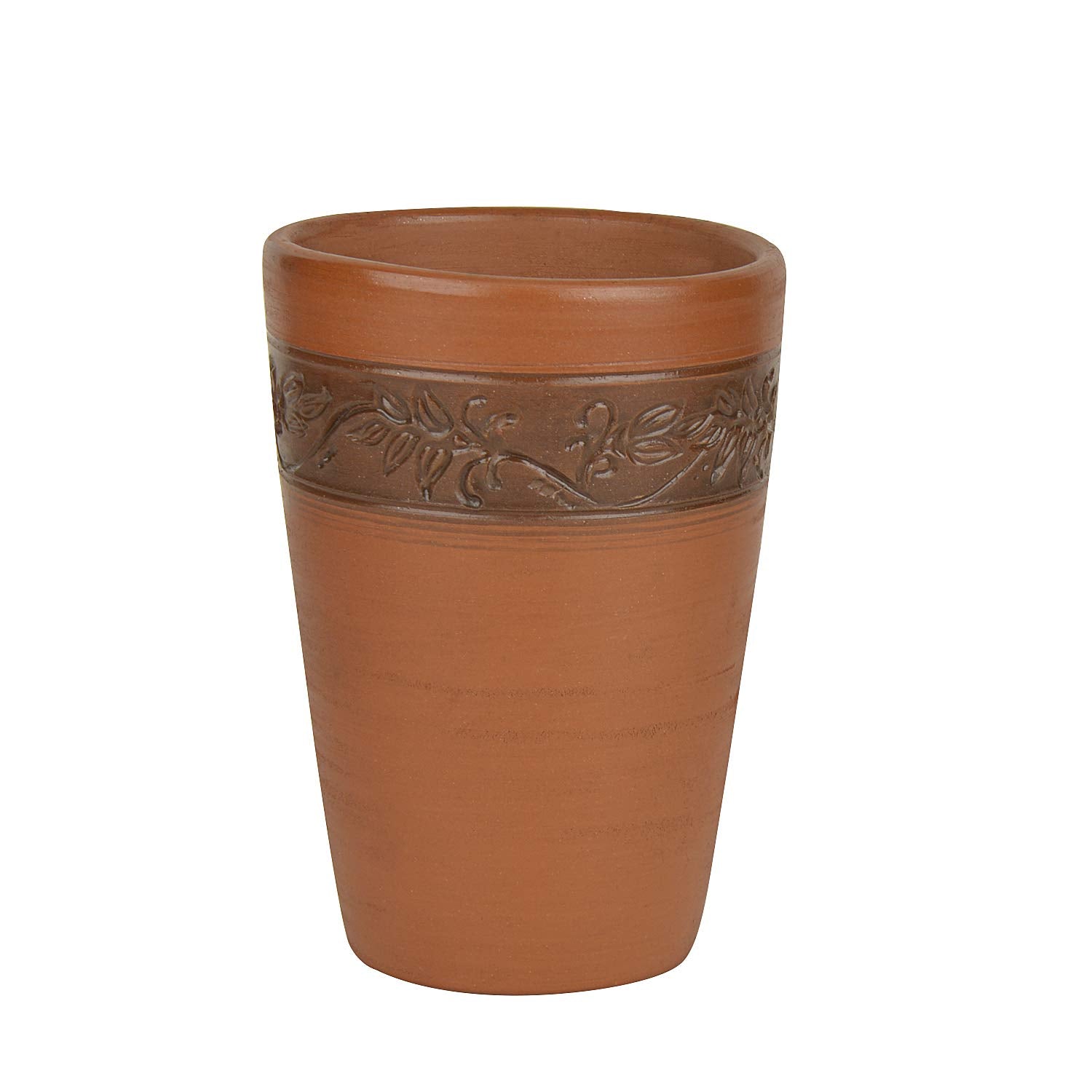 Handmade Earthen Clay Lassi Milk Beer Glasses Set Of 2 - Brown, 450ml Each | Earthenware Glasses