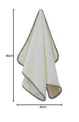 Spread Spain Microfiber Hand Towel 400 Gsm | Super Soft & Highly Absorbent Hand Towel For Gym & Workout Towels - American Denim & Ivory (Pack Of 2)