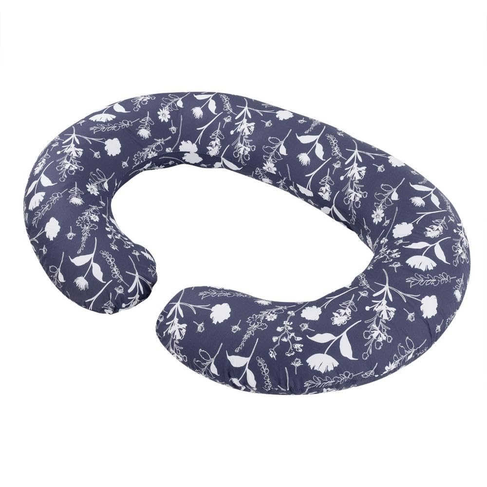 Pregnancy Pillow, C Shaped Pillow, Maternity Pillow For Sleeping - Dark Blue | 100% Cotton Pillow For Pregnant Mothers | With Breathable & No Heat Fabric | Full-Body Support For Better Sleep
