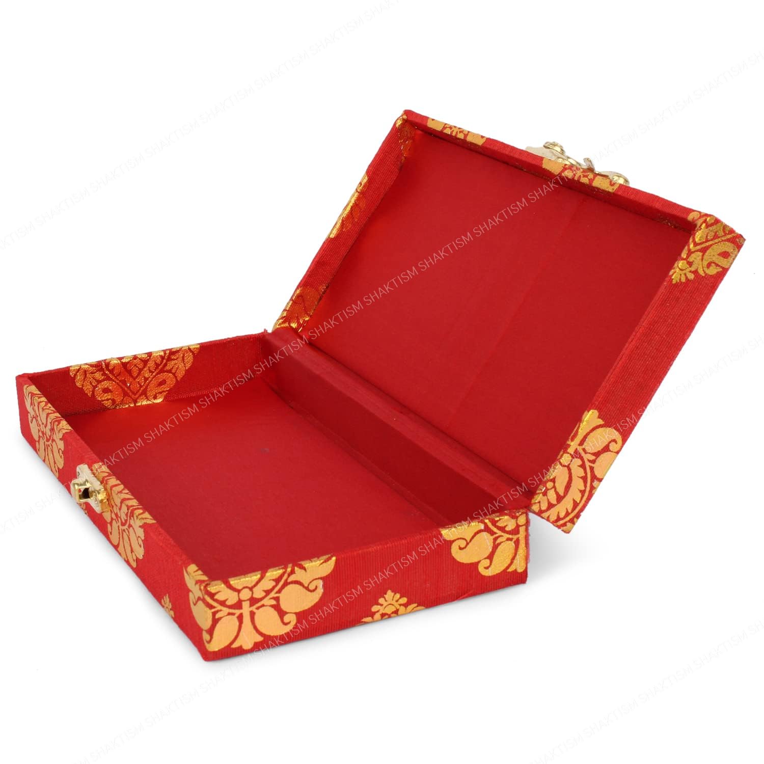 Decorative & Attractive Box Cash Box, Shagun Box, Jewellery Box, Money Box Envelop Wedding, Gift Box, Bangel Box Pann Patta Design, Pack Of 1, Colour - Red