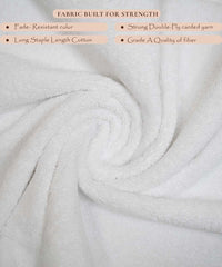 Rangoli Soft Absorbent Durable Towels Earthly Egyption Cotton Plush Oversized Small Size Bath Towel 600 Gsm (White)- Pack Of 2