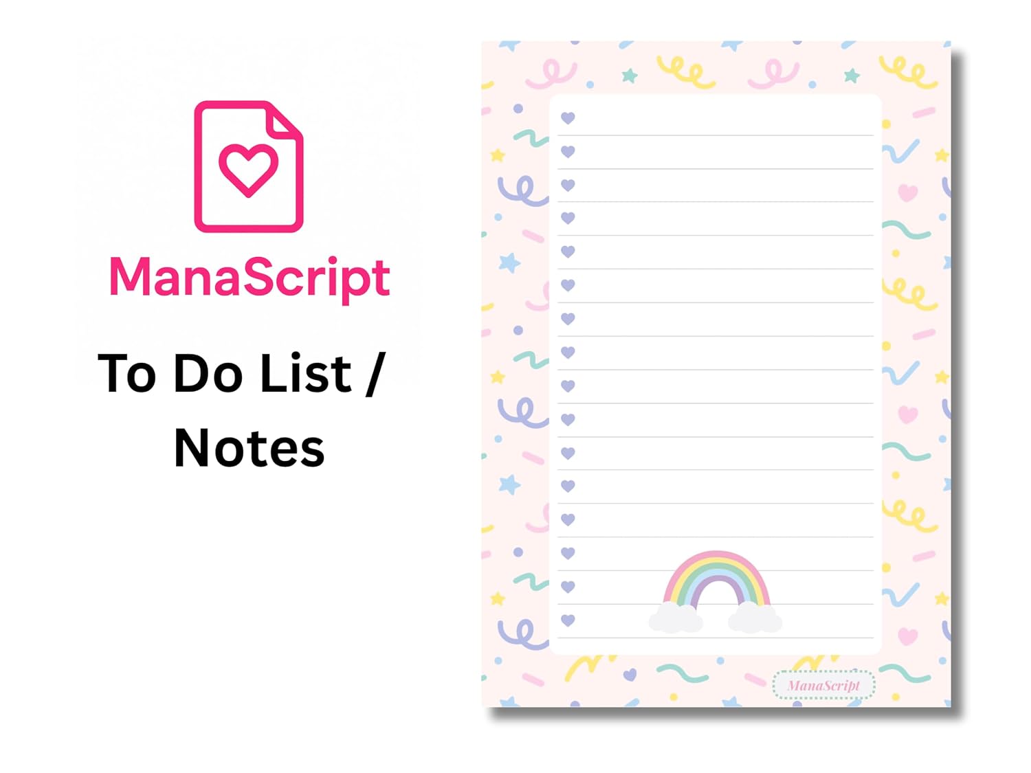 A5 Notes/To Do List Notepad, Beautiful Checklist Pad, Tear-Off Sheets (Rainbow) Pack Of 1