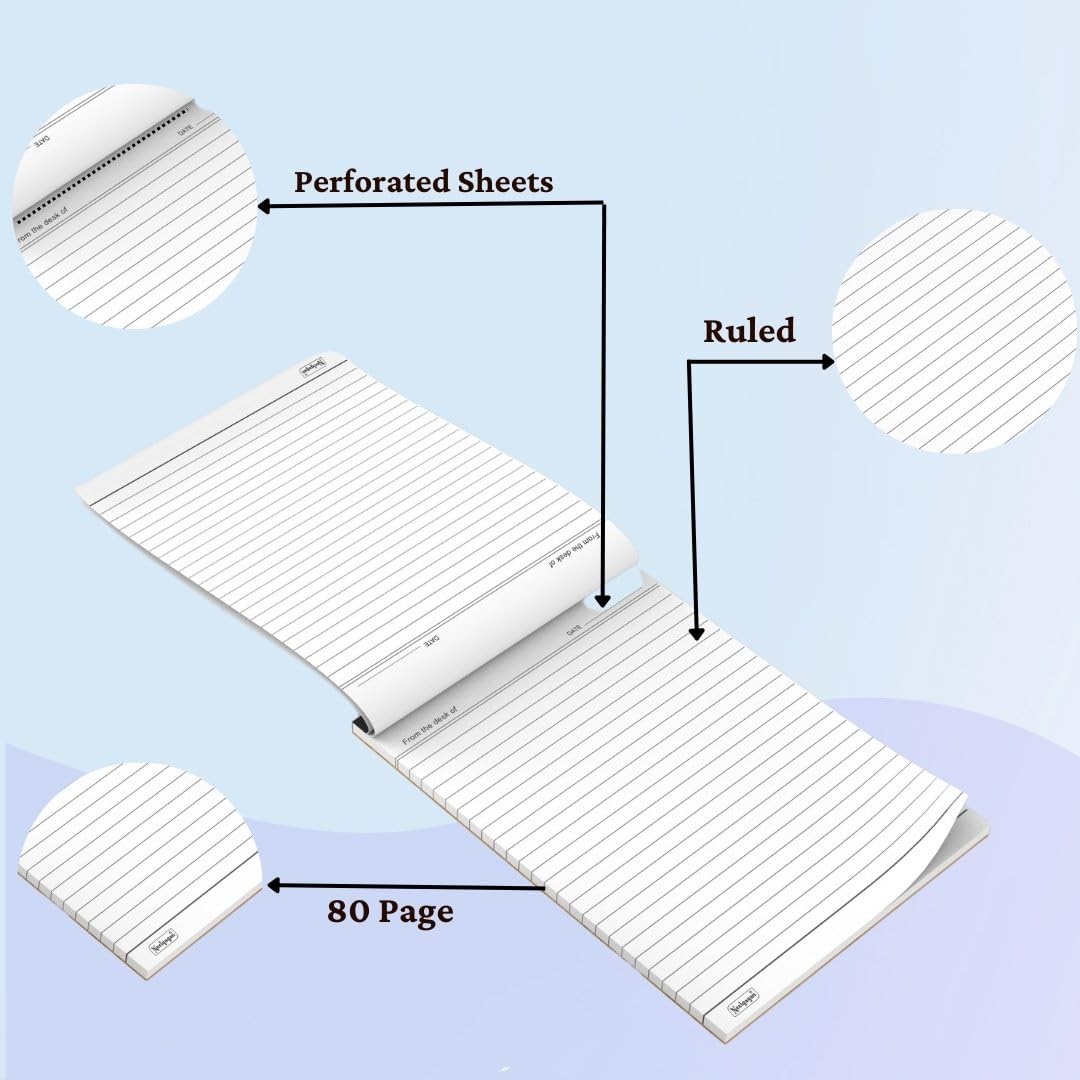 Slip Pad No.44 Ruled With 40 Sheet 80 Pages,Compact & Portable Design, Easy To Carry, Pack Of 10