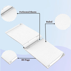 Slip Pad No.44 Ruled With 40 Sheet 80 Pages,Compact & Portable Design, Easy To Carry, Pack Of 10