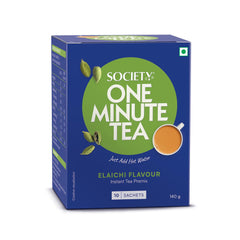 Society One Minute Tea Elaichi Flavor Instant Tea Premix 14gm X 10 Sachets - 140gm, 4.9 Ounce | Made With Cardamom - Low Caffeine Chai Patti | Homemade Recipe Flavored Instant Tea