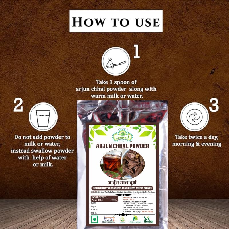 Gunmala Enterprises Arjun Chaal Powder, No Artificial Color & Flavor, No P Reservatives | 1000gm 2.2lbs