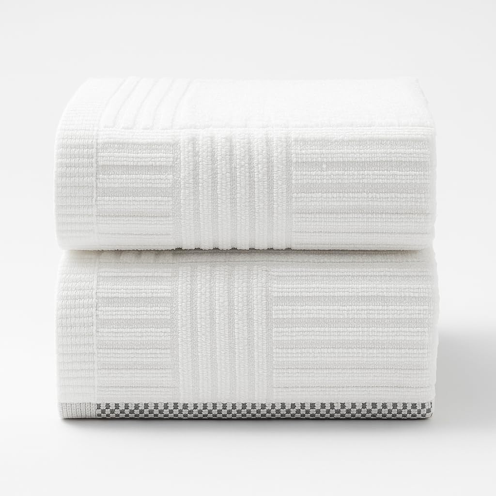 Bhoomi Impex 100% Cotton Multi-Purpose Kitchen Cleaning Cloth Wet & Dry Use Solid White Towel 220 Gsm For Mopping, Dusting & General Cleaning (Set Of 2)- White