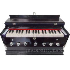 Musical Instrument Harmonium - 7 Stoppers, 39 Smooth Conditioned Keys, Double Bellow, Two Reeds (Base- Male) | Compact & Portable Design