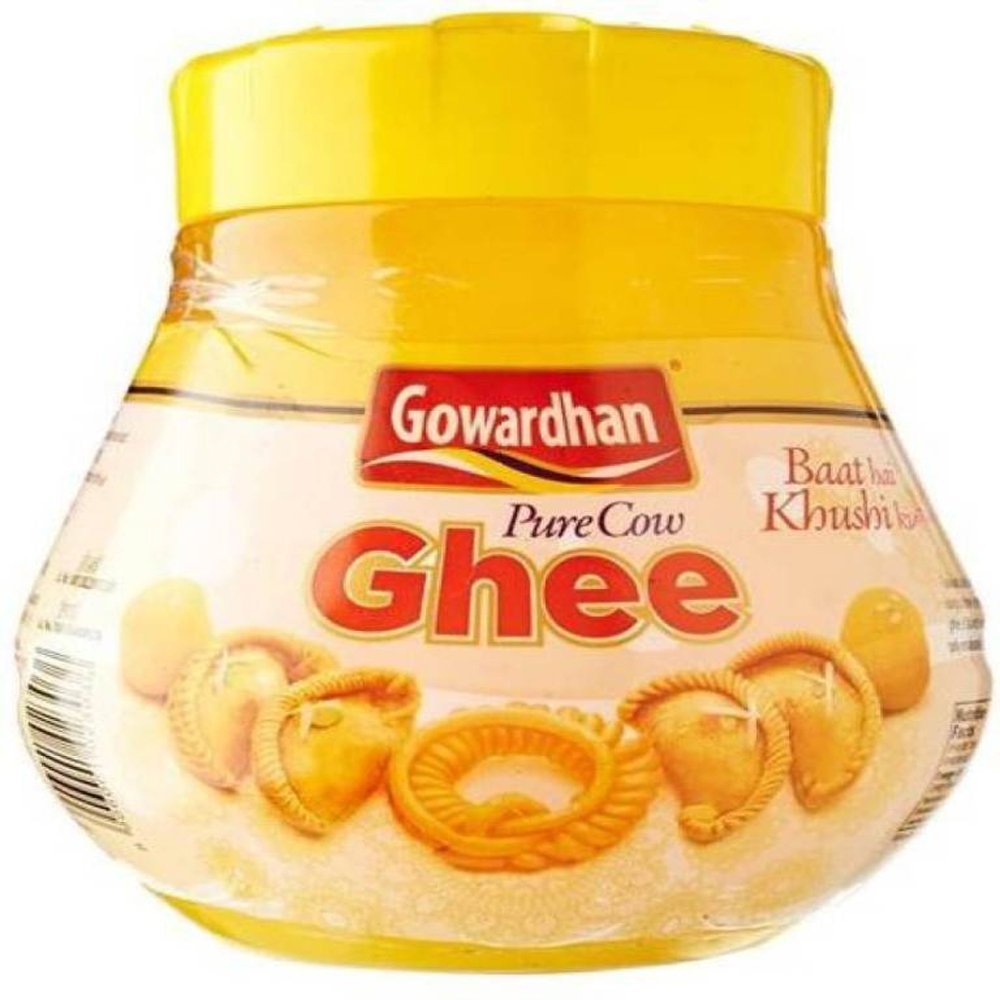 100% Natural Cow Ghee With Steel Spoon By Gowardhan | Rich In Nutrients Flavor Healthy Desi Ghee Perfect For Sweets | (1 Litr) 33.8 Ounce | Jar Pack