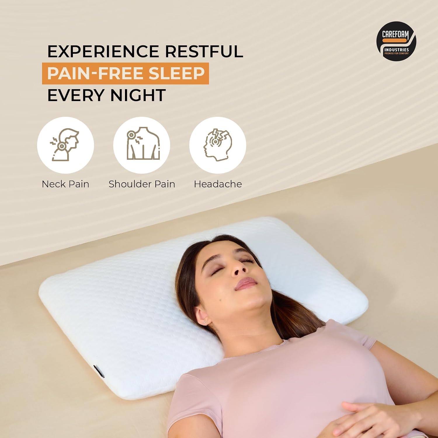 Orthopedic Memory Foam Pillow For Comfortable Sleep, White - 24 X 16 X 4 Inch | For Neck & Shoulder Pain Relief With Removable Zipper White Jacquard Cover | Back, Stomach Sleepers - Pack Of 2