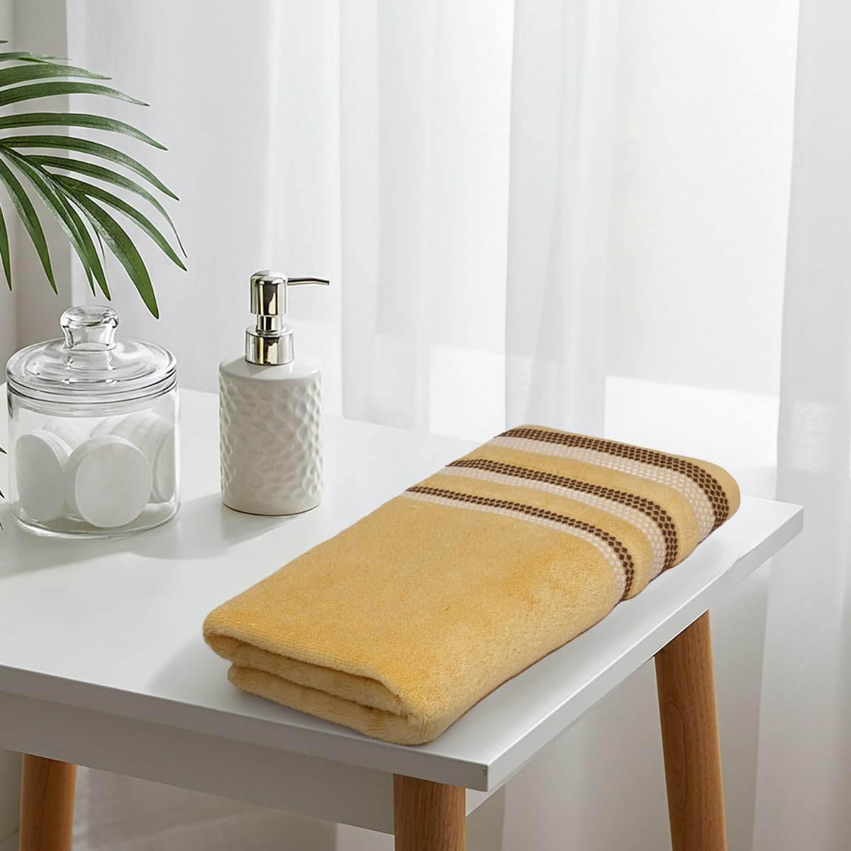 Liberty Towels Zero Twist Cotton Bath Towel 450 Gsm | Ultra Soft, Everyday Luxury Bath Towel (Yellow)
