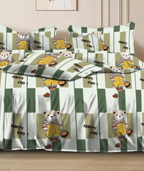 Kids Bed Sheet For Queen Size Boys & Girls - 60 X 78 Inch, Green | Wrinkle Free Soft & Cozy Bedding - Premium Ultra Soft Bedsheet