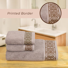 Rangoli 100% Cotton Fibre 2 Hand & 1 Bath Towel 1100 Gsm | Highly Durable & Absorbent Towel | Skin-Friendly & Quick Drying Luxury Towels (Brown) - Pack Of 3