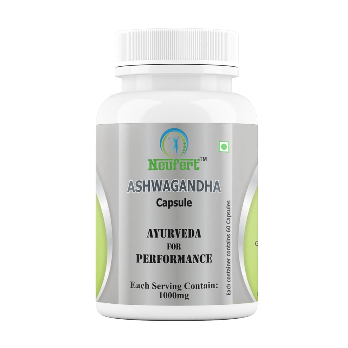 Neufert Ashwagandha Capsule Ashwagandha Root Extract, Support Mental Clarity, Energy Levels & Overall Wellness | 60 Veg Capsules 100gm 0.2lbs