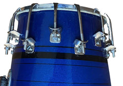 Baby Shiny Beautiful Color Dholak, Blue - First Double Nut & Bold Fitting | Made From Mango Wood & Skin Leather - Nickel Plated Bolts & Nuts Tuning