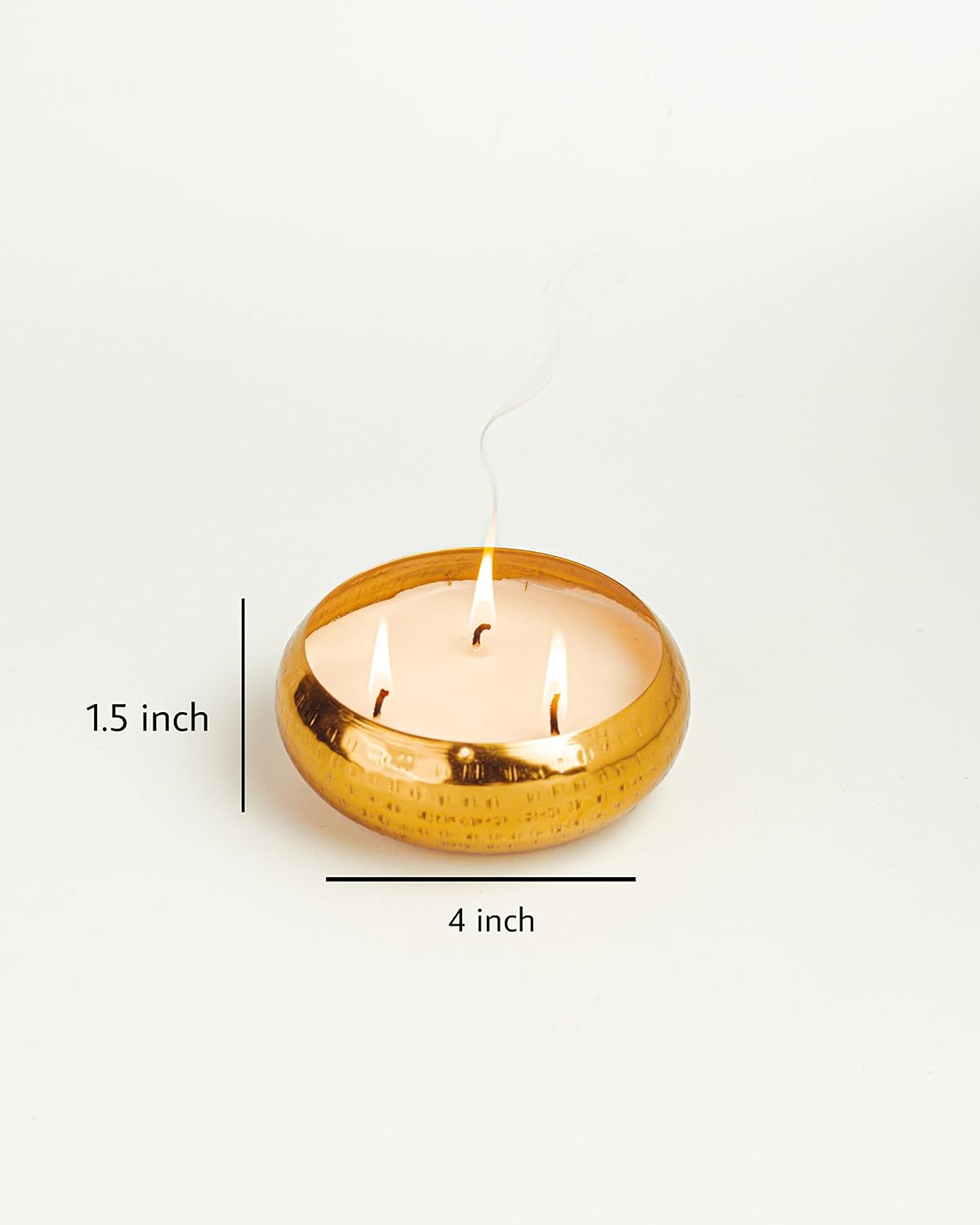 GOLD HAMMERED URLI CANDLE MULTIPLE WICK |CELEBRATION FESTIVE CANDLE LONG BURNING