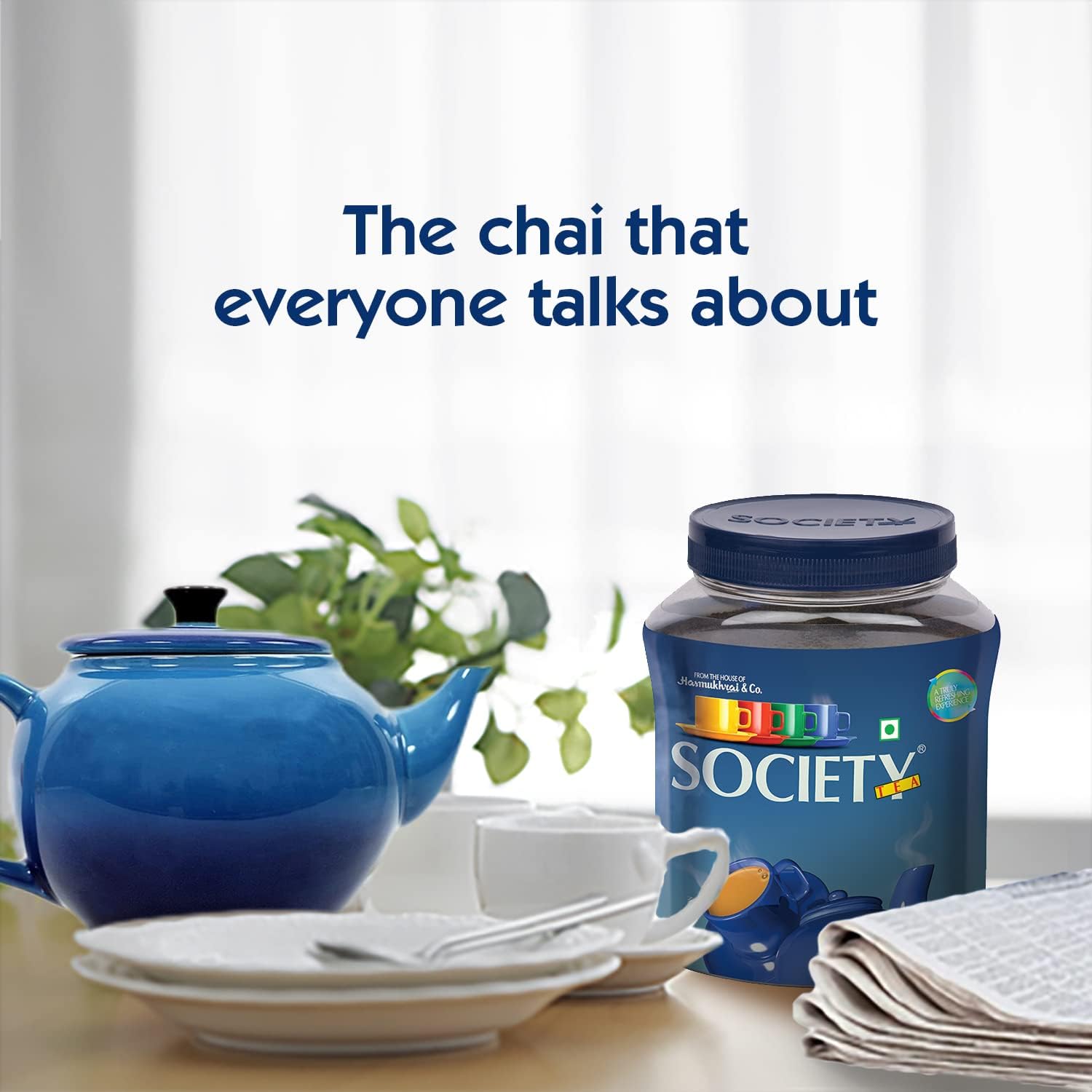 Society Twisted & Curled Leaf Tea - 250gm Jar, 8.8 Ounce | Unique Blend Crafted For Chai Lovers Across India - Low Caffeine Chai Patti | Premium Ingredients For The Discerning Tea Drinker