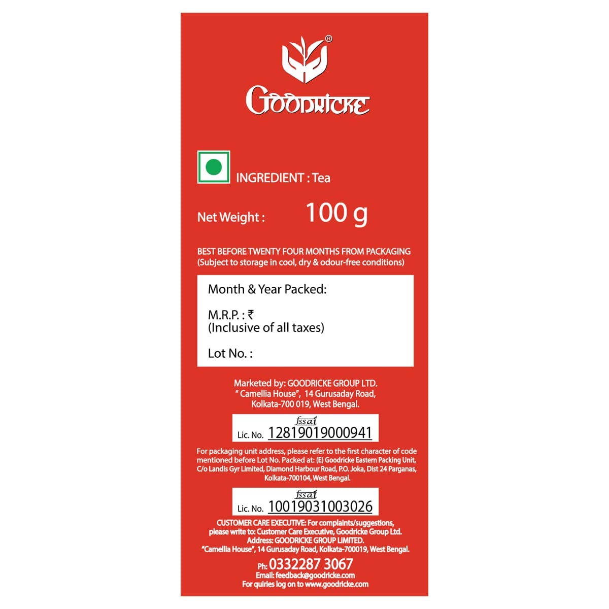 Goodricke Roasted Darjeeling Tea Pack Of 7 X 100gm, 3.5 Ounce Each - Flavoury Golden Orange Pekoe | Premium Black Loose Leaves Tea With Rich Taste & Flavor - 100% Pure & Original Long Leaf Chai