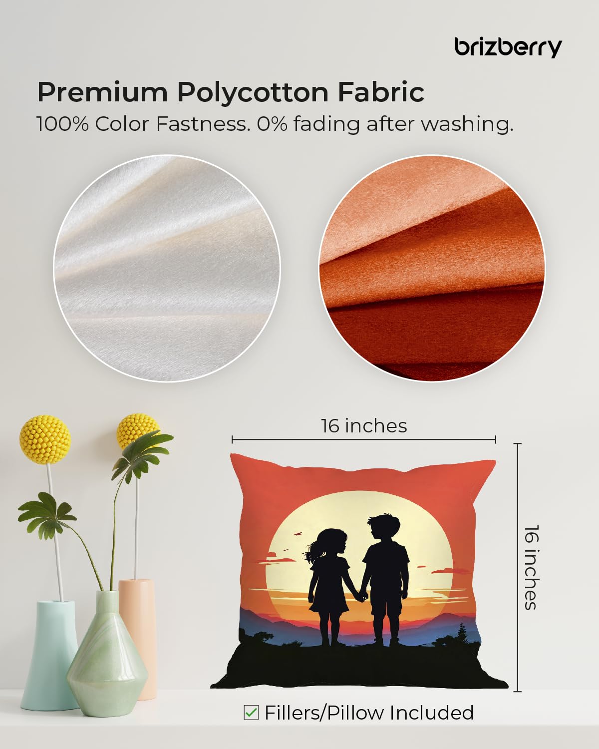 Pillow Cushion For Best Sister, Premium Pillow - 16 Inch | Unique Thoughtful Cute Birthday Diwali Pillow Gift For Best Sister | Premium Filler Cushion, Dual-Sided Design - Design 27