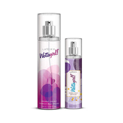 Layer'r Wottagirl Secret Crush 135ml 4.56 Fl.oz. + French Peony 60ml 2 Fl.oz. Fragrant Body Splash For Women