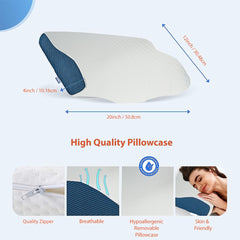 Premium Orthopedic Cool Gel Memory Foam Pillow For Neck Pain Relief, Model - Butterfly | For Head & Shoulder Pain Relief, Use For Head, Back, Neck | Comfortable Pillow - Pack Of 2