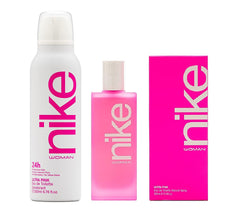 Nike Ultra Pink Woman Eau De Toilette Deodorant Spray & EDT Long Lasting Body Spray Perfume 300ml 10.1 Fl.oz. | Perfect Gift Set