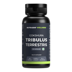 Nutrabay Wellness Tribulus Terrestries Gokshura Natural Support For Energy, Performance & Stamina & Muscle Growth 1000mg | 60 Veg Capsules 100gm 0.2lbs