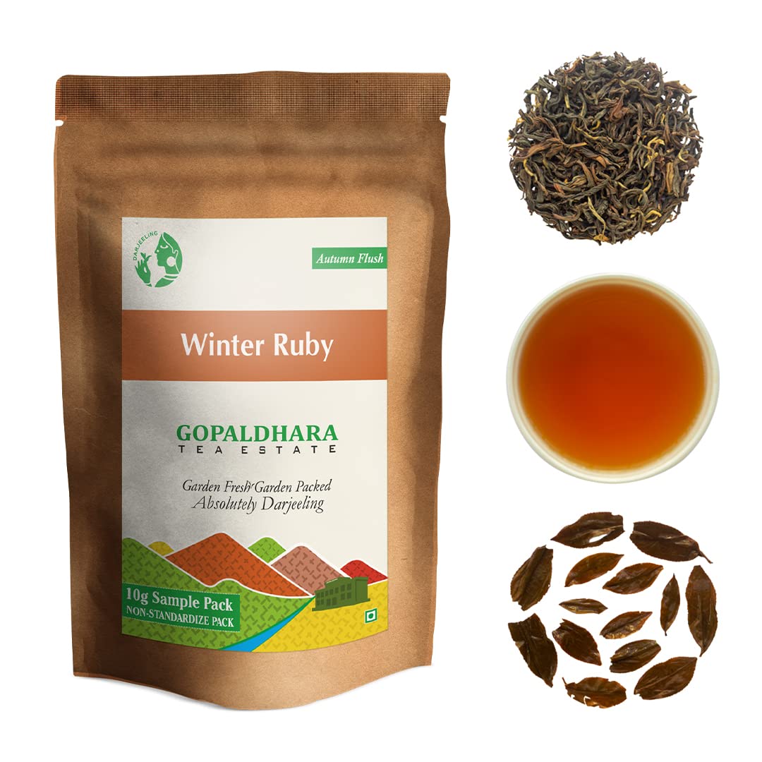 Gopaldhara Darjeeling Tea Finest Rohini First Flush Tea Sample Pouches - Pack Of 5 Teas X 10gm, 0.35 Ounce Each | First Flush Low Caffeine Loose Leaves